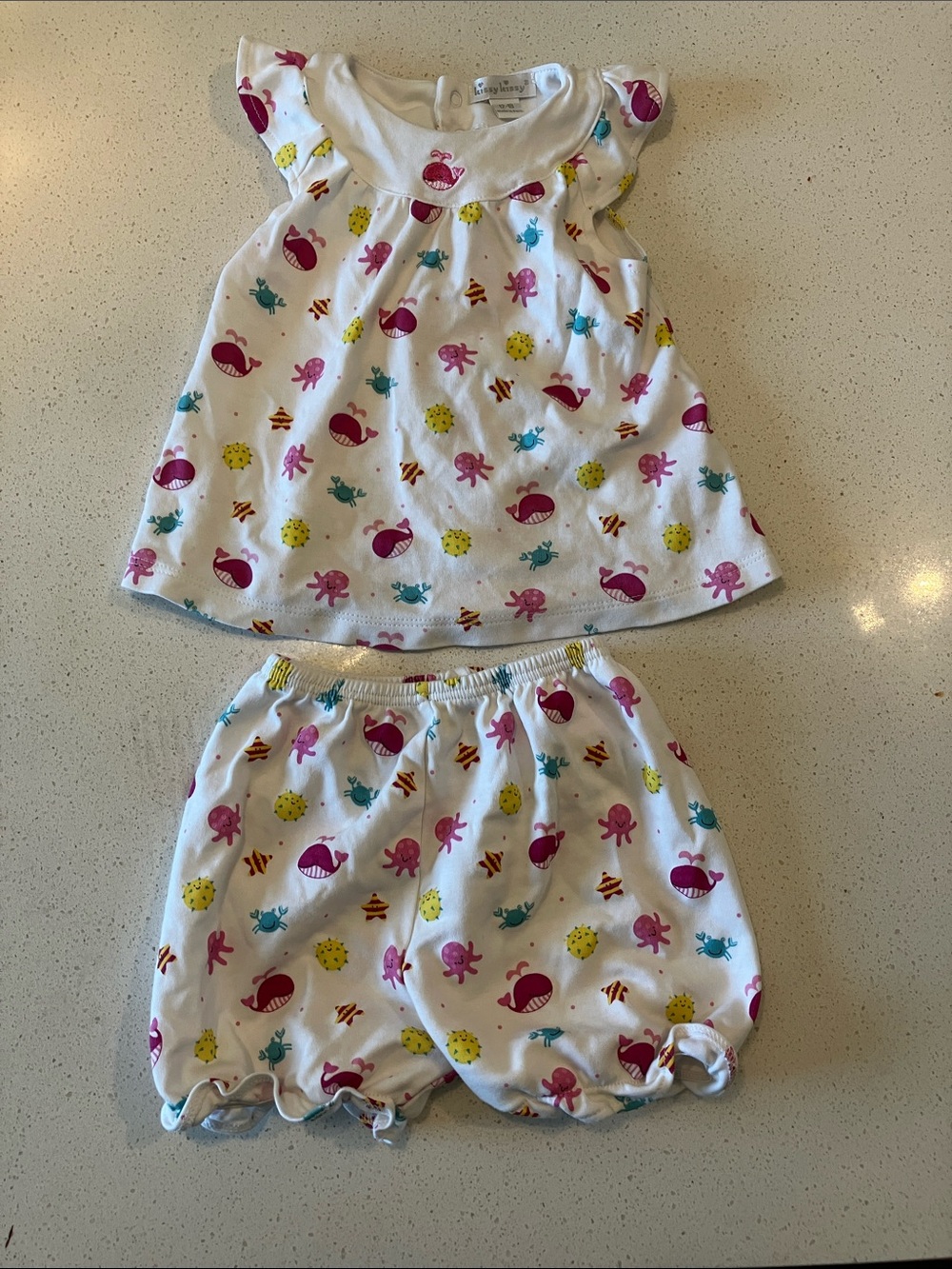 Kissy Kissy White Two-Piece Sea Creature Outfit - Multicolor